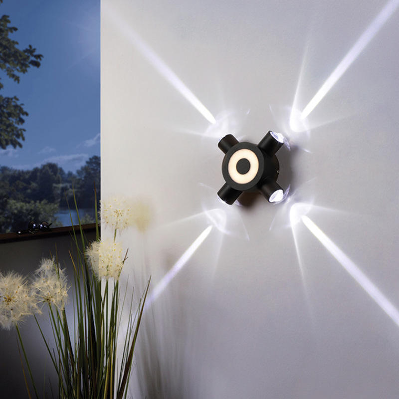 Cross stars design moderno Un raggio di luce da esterno giardino IP65 lampada da parete a led impermeabile 4W/12W Parete esterna decorativa