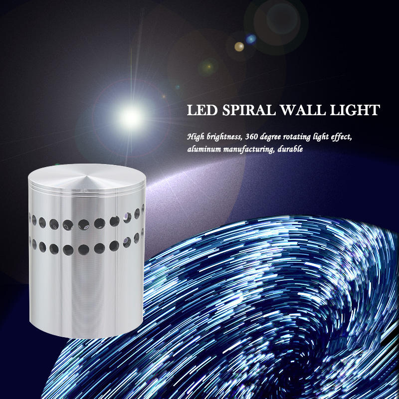 Luce mista di lampada da parete a foro a spirale con prezzo di fabbrica e fantasia moderna luce notturna per interni RGB con telecomando