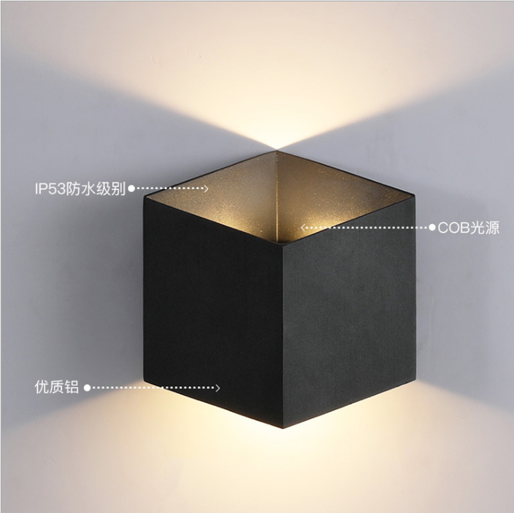 Lampada da parete moderna a LED da 120 mm cubica impermeabile e luce notturna decorativa per esterni per casa e giardino Prezzo economico c