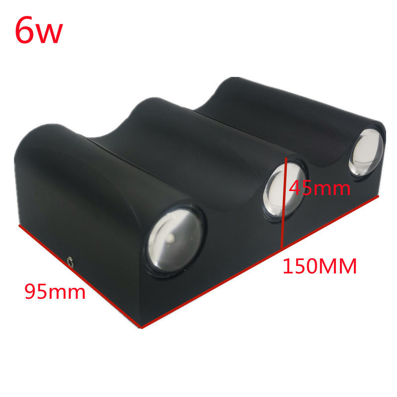 Lampada da parete a led in alluminio da esterno IP65 impermeabile Up Down applique da parete casa scala camera da letto comodino corridoio 4/6/8W 2 anni di garanzia