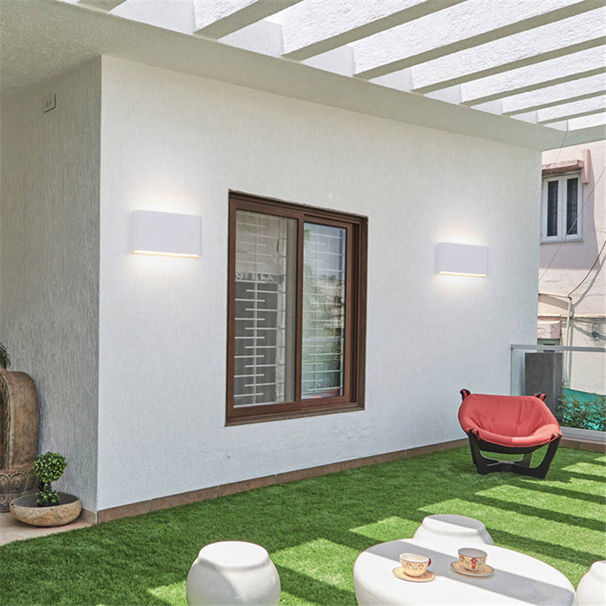  Lampade da parete per esterni Lanterna da giardino in alluminio Lampada da parete a led per esterni impermeabile Black Street Glass