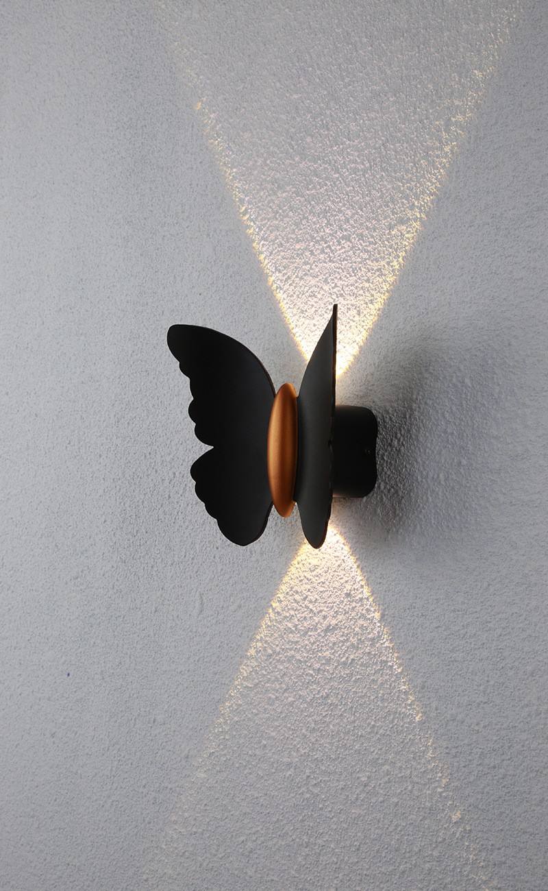 Lampada da parete a LED Lampada da parete per esterni a forma di farfalla Lampada da parete impermeabile IP65 per la decorazione del giardino Luce della staffa del corridoio