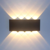 Lampada da parete a LED su e giù impermeabile per esterni a forma di arco Lampada da parete moderna in alluminio con illuminazione a parete