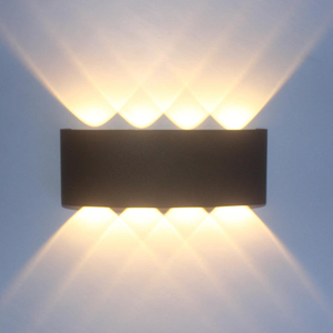 Lampada da parete a LED su e giù impermeabile per esterni a forma di arco Lampada da parete moderna in alluminio con illuminazione a parete
