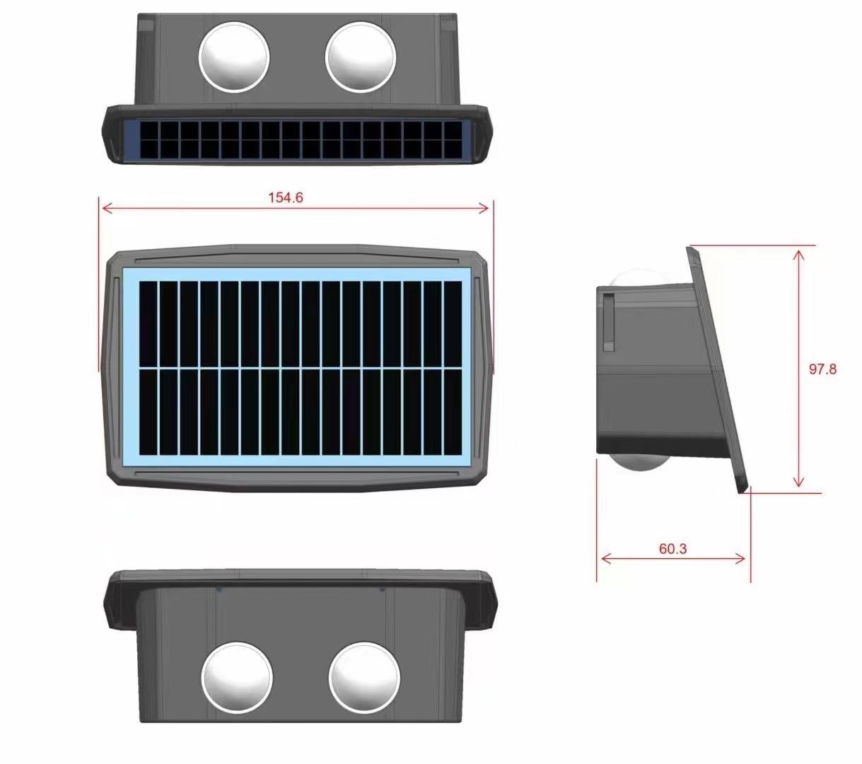 4W 6W Solar Led Light Outdoor Impermeabile Solar Hight Lights Applique da parete Lampada da parete intelligente Lampada da parete solare Lampada da esterno
