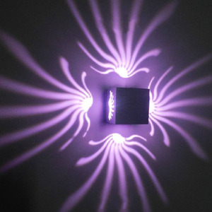 Lampada da parete RGB fantasia in alluminio da 3W per la decorazione della galleria d'arte, lampada da balcone anteriore, portico