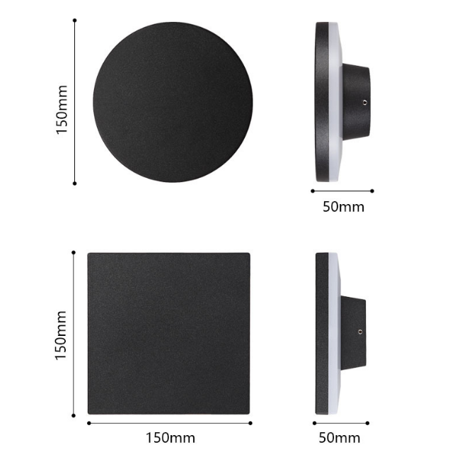 8W 12W 15W Modern Led Light LED Moon Lights Forma rotonda o quadrata Lampade da comodino per interni di alta qualità per interni Applique da parete per interni