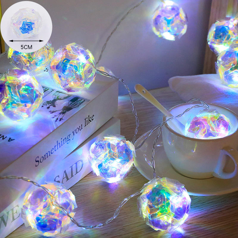 LED Decorazione natalizia Luce Decorazione per la stanza di Capodanno Ghirlanda Ornamenti per le vacanze Decorazione da giardino per esterni Lampada per corde Luci di Babbo Natale