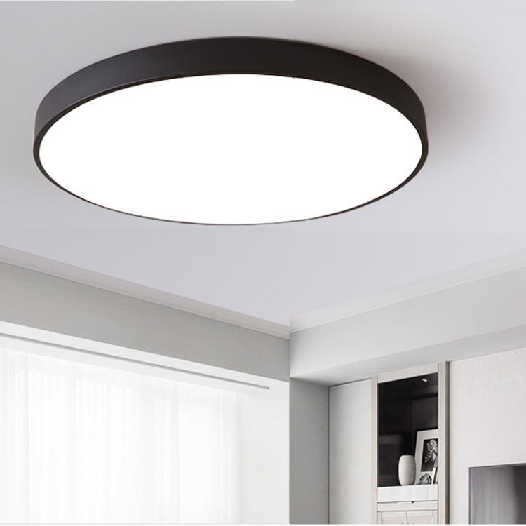 Moderna superficie montata camera da letto soggiorno illuminazione domestica rotonda rosa plafoniera nera, lampada da soffitto a led, plafoniera a led
