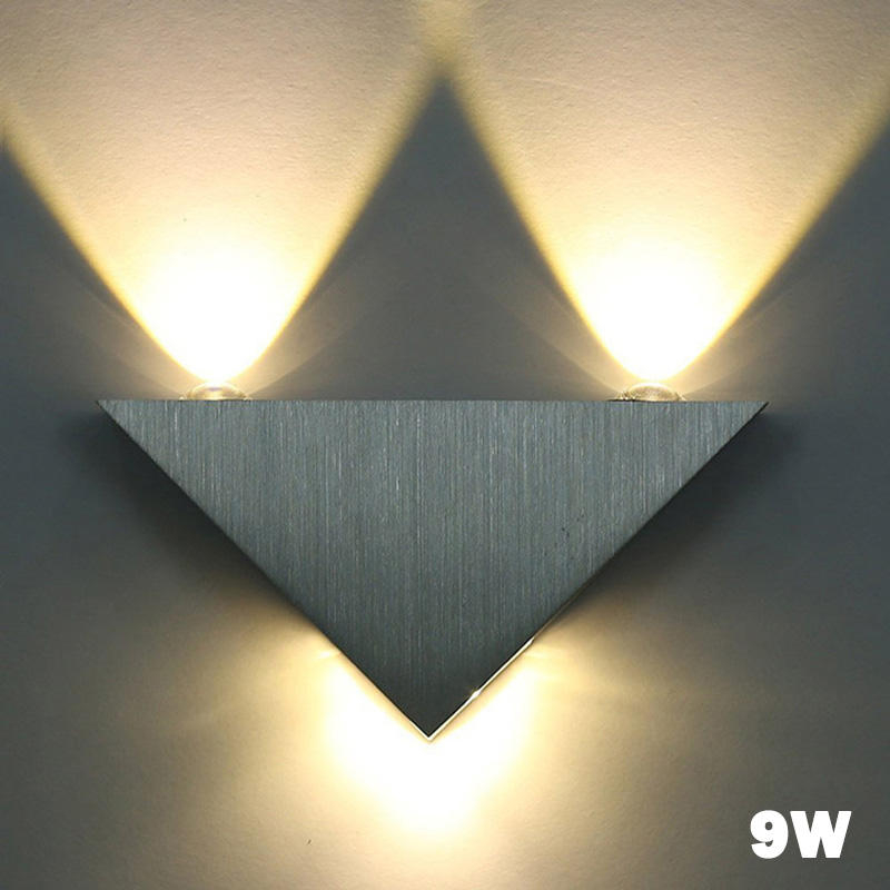 3W9W Moderna lampada da parete a LED a parete per interni a triangolo in alluminio per lampada da parete per la decorazione domestica