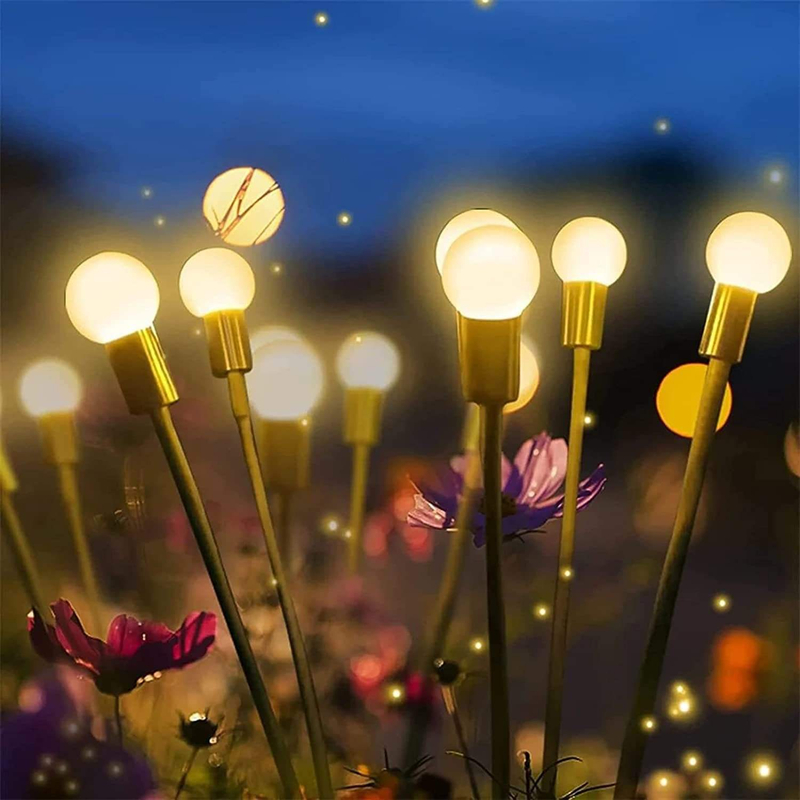 Lampada solare Firefly Lampada solare per erba Lampada solare a LED per esterni Luci decorative per esterni da giardino Luci multicolori a LED a energia solare per cantieri