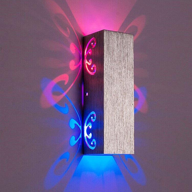 Lampada da parete in alluminio di alta qualità 6W applique per interni 2W applique da parete a farfalla con telecomando luce notturna a led Comodino da parete 