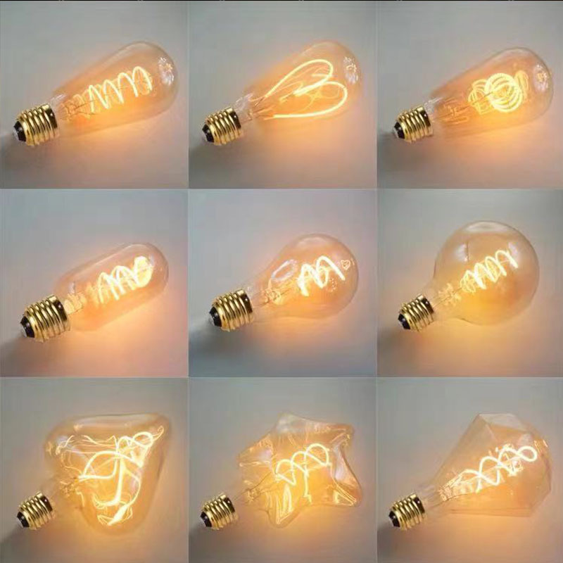 Lampadina E27 al tungsteno Vari stili St64 Lampadina decorativa retrò vintage 220v Seta 40W Lampadina gialla calda