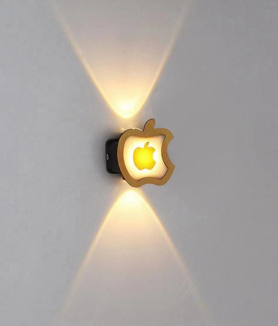 Nuovo stile Oro Apple Personalità Lampada da parete Semplice soggiorno a Led Sfondo Lampada da parete rotonda Hotel Hall Illuminazione del corridoio