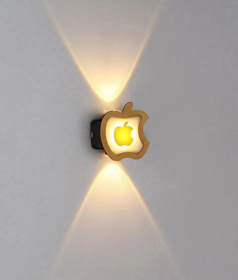 Lampada da parete impermeabile per esterni da 6W Lampada decorativa a forma di mela Lampada da parete a luce notturna a LED Lampada da parete moderna su e giù per giardino