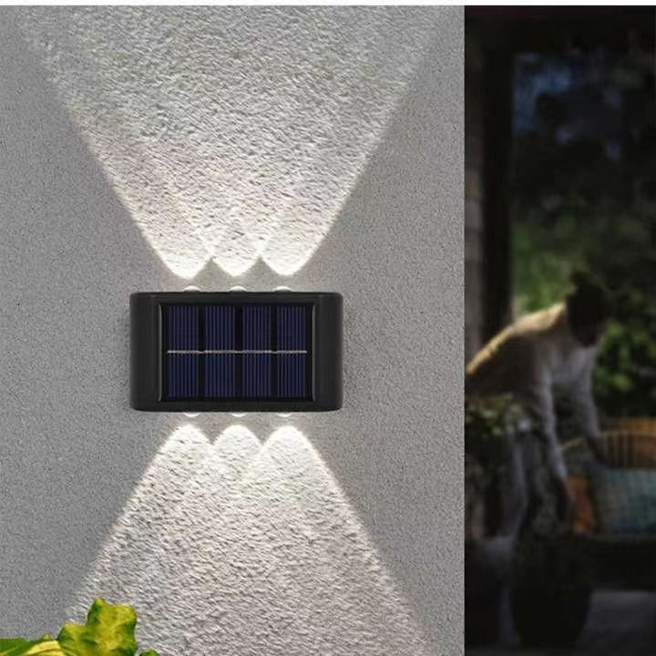 4LED 6LED applique da parete solare su e giù per esterni decorazione da giardino cortile casa applique da parete impermeabile luminosa per esterni