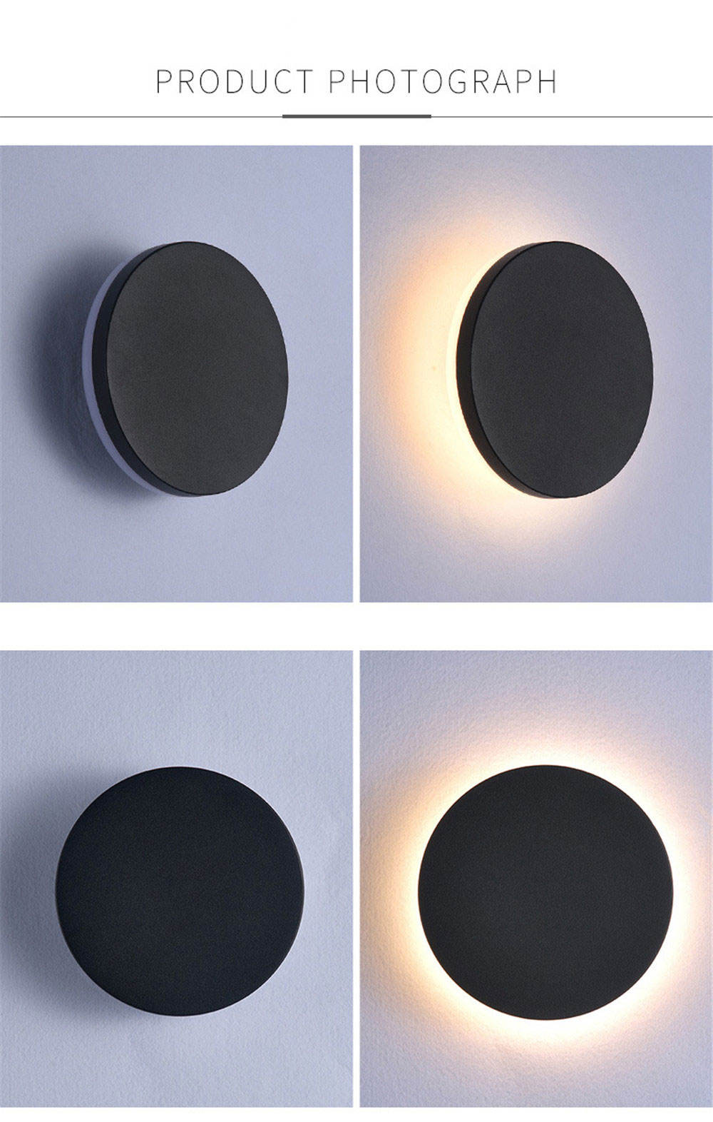 8W 12W 15W Moderna luce a LED LED Moon Lights Eclipse Lights Rotonda e luce notturna per interni di alta qualità per interni