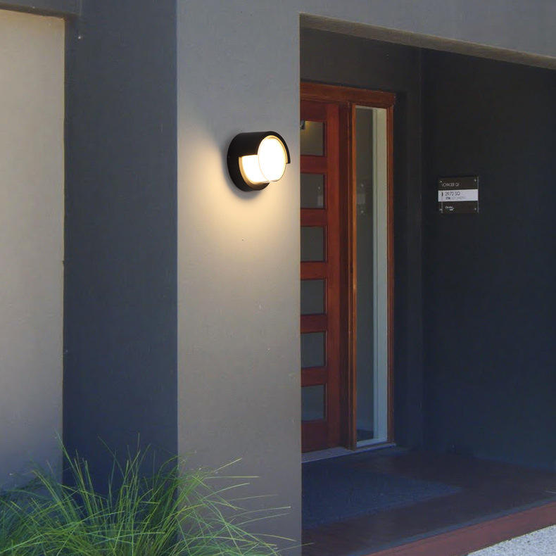 Lampada da parete a Led impermeabile Giardino Decorazione esterna Porta d'ingresso Illuminazione Sconce AC85-260V Apparecchio per paralume nero