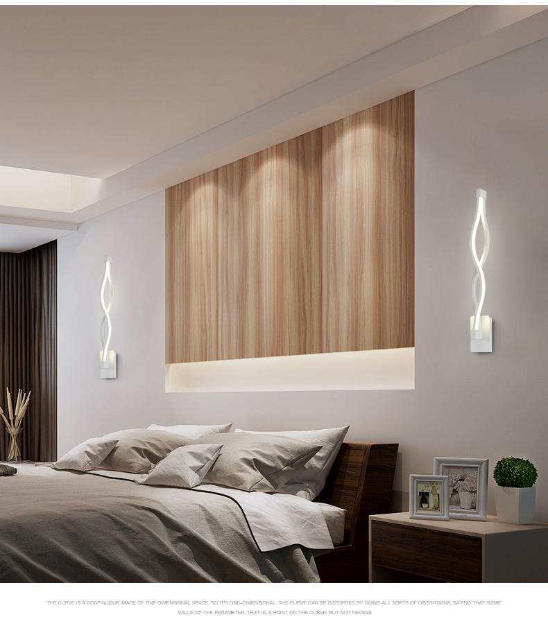 Applique da parete a LED da 16W per interni da casa 24W 2.4G applique da parete a regolazione continua con illuminazione della lampada del corridoio delle scale del telecomando