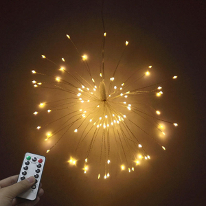 Fuochi d'artificio all'aperto filo di rame stringa LED 100 led luci natalizie impermeabili appese luci decorative alimentate a batteria