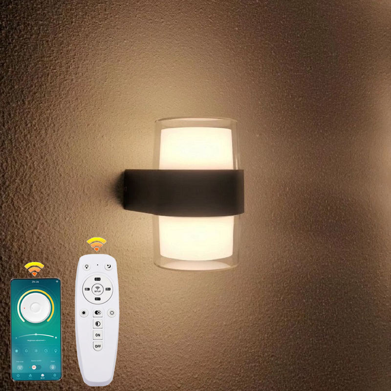 Lampada da parete 10 * 2W Lampada da parete a LED 2.4G a parete a tre temperature di colore con lampada da parete impermeabile in acrilico con telecomando