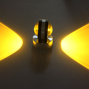 6W AC85-265V Design moderno Lampada da parete a doppio cristallo per interni su e giù per la decorazione dell'hotel Lampada da parete a LED per uso domestico
