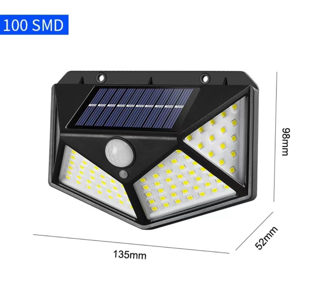 La migliore scala da giardino per esterni impermeabile IP67 energia solare 4 lati illuminazione lampada da parete sensore di movimento a LED luce solare a LED