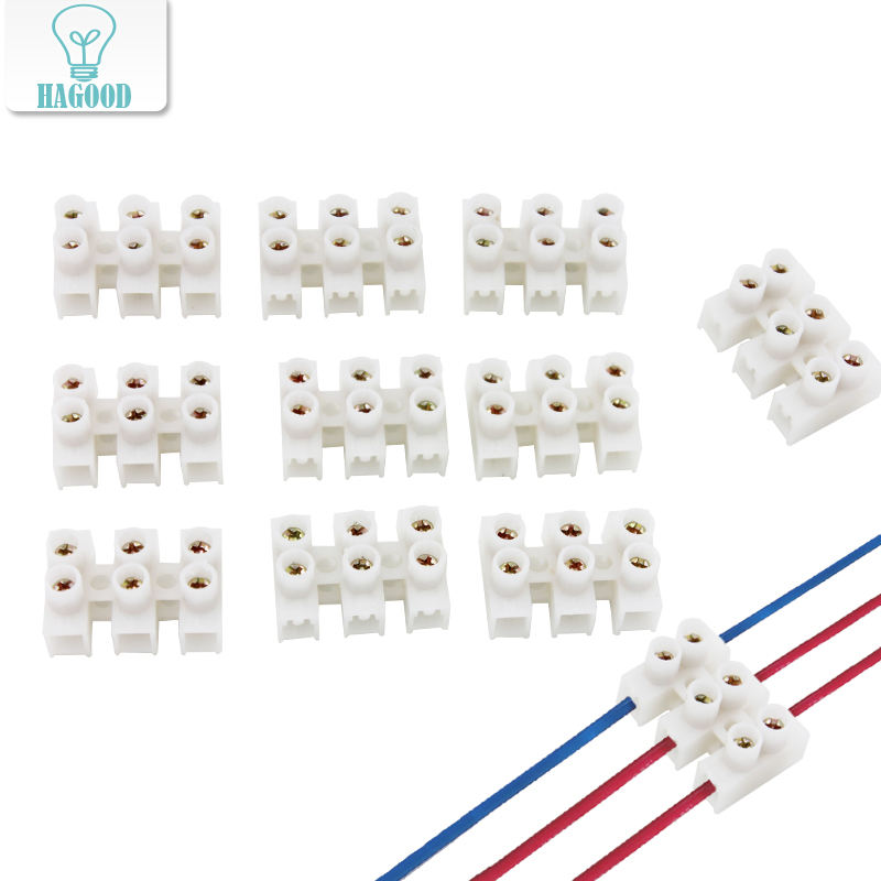 Morsettiera a 3 cifre Connettore a vite 10A senza saldatura Connettore rapido ignifugo Adatto per accessori Attrezzatura
