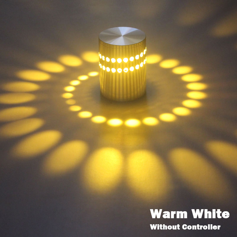 I più venduti 3W AC85 ~ 265V Lampada da parete per interni in alluminio Lampada da notte a LED RGB con controller Lampada da parete a LED moderna
