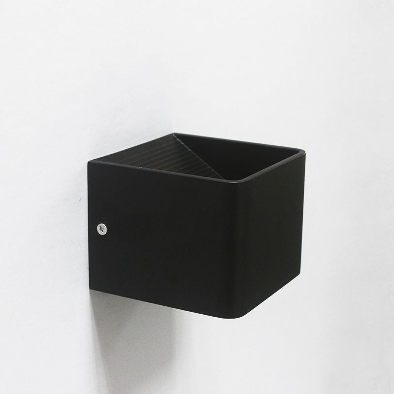 Lampada da parete a led cubo 3W in ceramica nera su e giù per decrotazione interna con prezzo di fabbrica Lampada da parete Illuminazione moderna