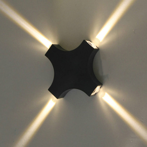 Lampada da parete a LED per soggiorno a forma di croce da 4W 12W RGB per esterni Lampada da notte a LED per esterni Decorazione da parete su e giù per esterni
