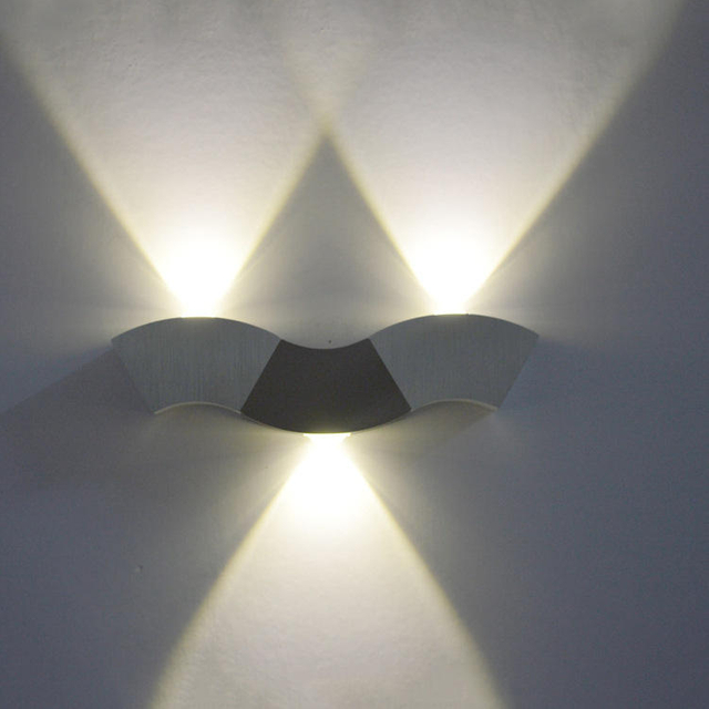 Applique a LED da 6W per interni Lampada da parete Up and Down illuminazione per interni a led in alluminio Lampada da parete illuminazione da parete argento bianco freddo