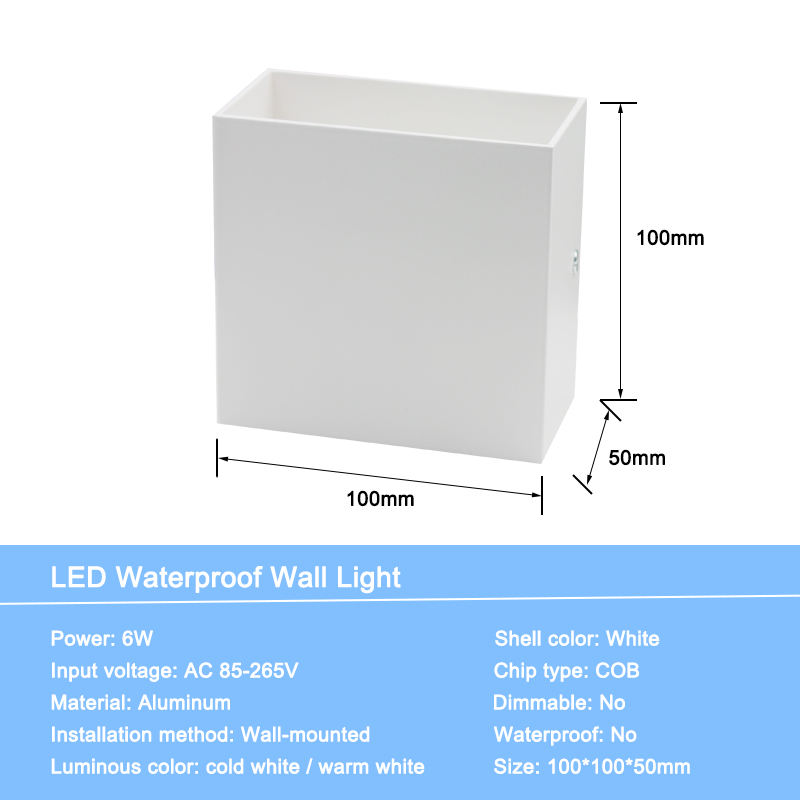 Impermeabile IP65 Decorazione applique da parete Lampada da parete a LED in alluminio da giardino Luci da esterno Lampada da parete a LED per bagno