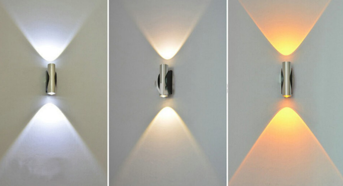 Lampada a led decorativa moderna Lampada da parete dritta corta e applique da parete per illuminazione interna da ristorante applique su e giù