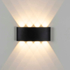 Lampada da parete a led 8W da esterno per interni Ip65 su giù bianco nero moderno per scale domestiche camera da letto comodino luce bagno