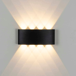 Lampada da parete a led 8W da esterno per interni Ip65 su giù bianco nero moderno per scale domestiche camera da letto comodino luce bagno