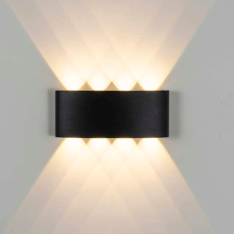 Lampada da parete a led 8W da esterno per interni Ip65 su giù bianco nero moderno per scale domestiche camera da letto comodino luce bagno