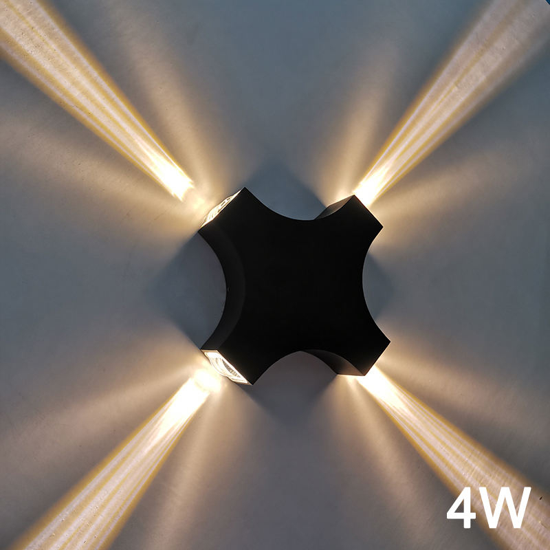 4W Luce notturna da comodino a traversa Decorazione industriale RGB applique da parete a led da giardino IP65 up down luci