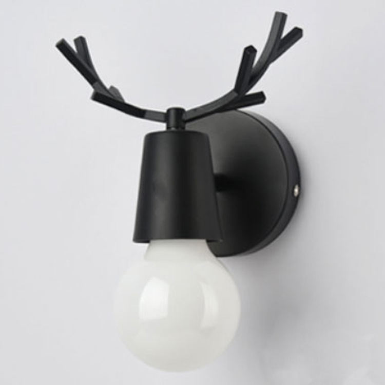 Applique da parete a LED orientabili nordiche cartone animato colorato corna di cervo camera da letto applique da lettura a parete illuminazione per camera dei bambini E27