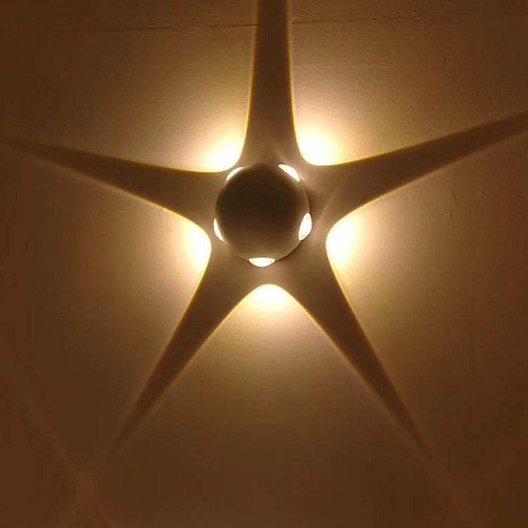 10W Lampada da parete per esterni a LED rotonda creativa Corridoio Lampada da parete luminosa a cinque lati