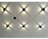 Lampada da parete a LED Lampada da parete impermeabile rotonda a quattro lati nera di alta qualità da 12 W per esterni per giardino decorativo colorato su e giù
