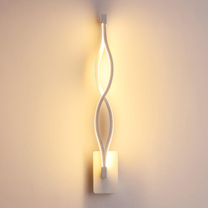Moderno nero bianco ondulato 16W Lampada da parete Apparecchio in acrilico montato Hotel Bagno Illuminazione Comodino Sconce Wandlamp applique da parete