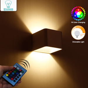 Lampada da parete a led cubo da 3W di alta qualità con telecomando rgb per l'illuminazione del soggiorno interno