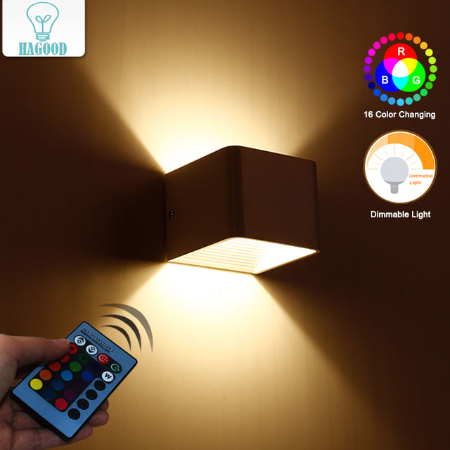 Lampada da parete a led cubo da 3W di alta qualità con telecomando rgb per l'illuminazione del soggiorno interno