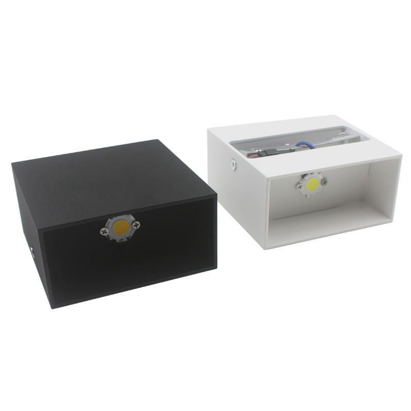 Cube CoB 6W LED Up And Down Wall Sconce AC85-265V Camera da letto Comodino Cubo Applique da parete per interni Decorazione in alluminio Apparecchio di illuminazione