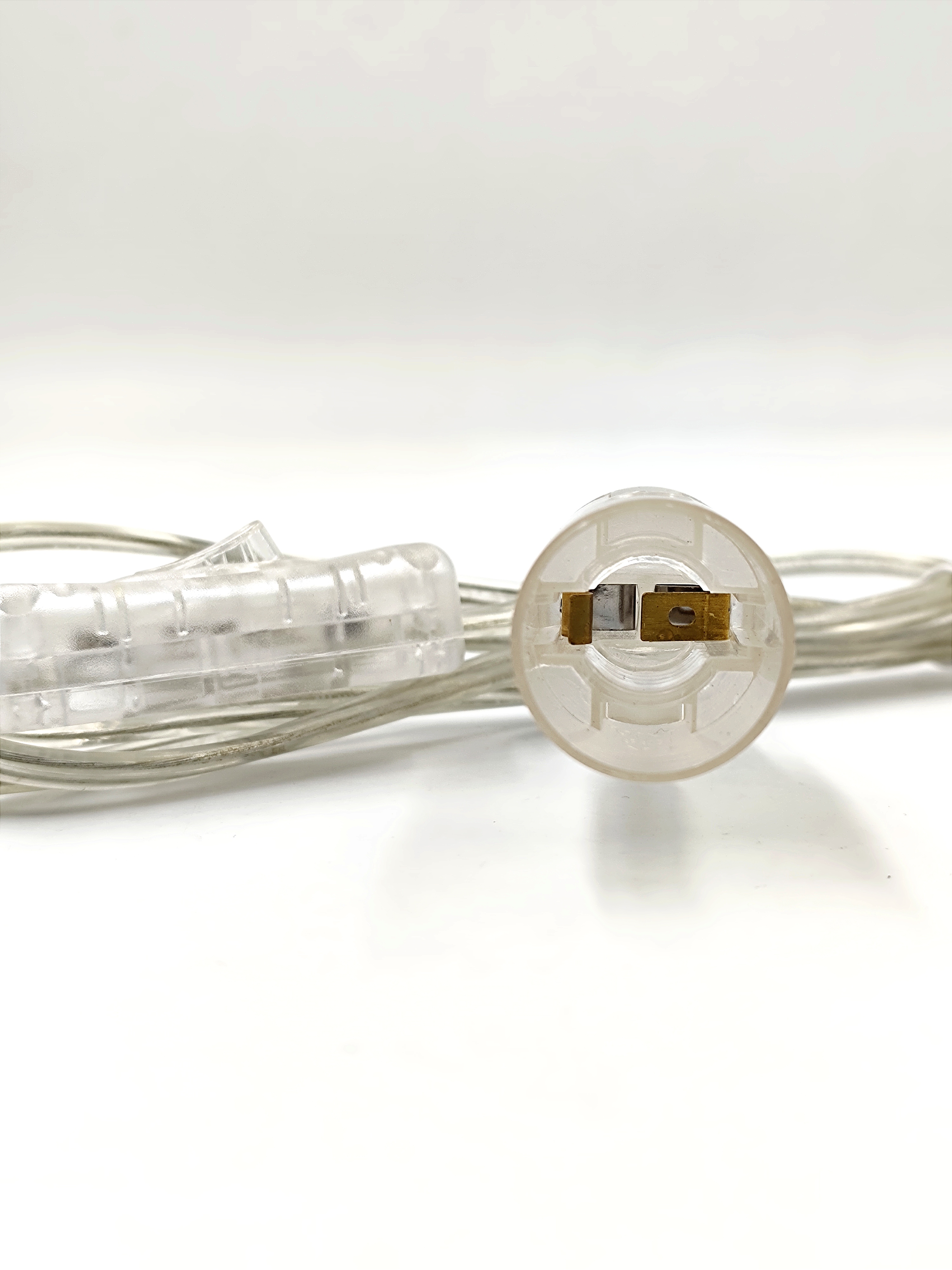 Spina filo trasparente 303 Interruttore E14 Corpo nudo Spina EU / EU / US Spina cavo lampada sale himalayano Portalampada sale himalayano