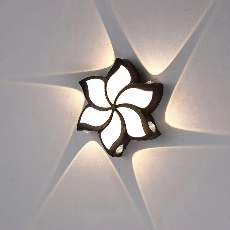Nuovo stile moderno lampada da parete a LED 10W 12W impermeabile fiore di loto lampade da parete per esterni per giardino decorativo domestico applique da parete a led