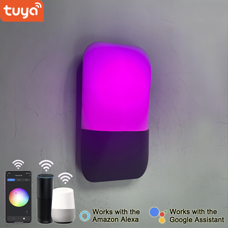 9W Tuya APP Lampada da parete di controllo Led Light App Control App Control Light App Controlled Led Lights Lampada da parete a fagiolo arcobaleno Lampada da parete intelligente