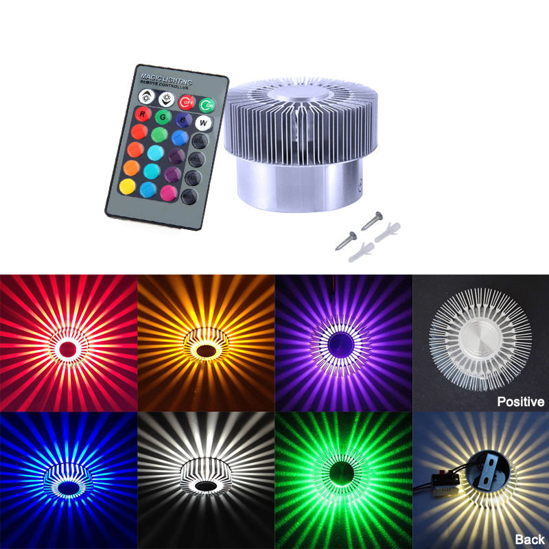Applique da parete girasole 3W incorporata RGB con controller per lampada da parete per hotel per interni