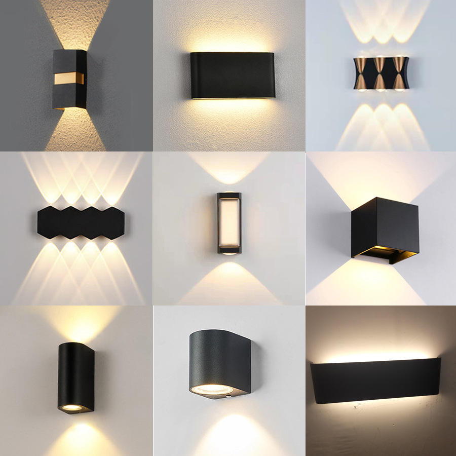 Lampada da parete a led per esterni IP65 impermeabile AC85-265V Lampada da parete lunga per giardino Portico Luce Camera da letto Comodino Illuminazione interna moderna